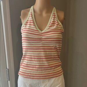 Old Navy Red & Cream Striped Tank M